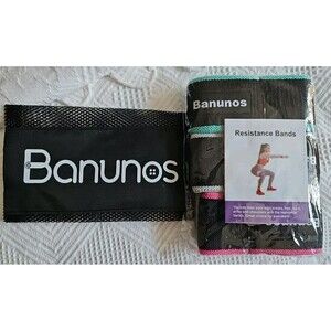 Banunos 3 Pk Resistance Bands w/Carrying Bag - NEW